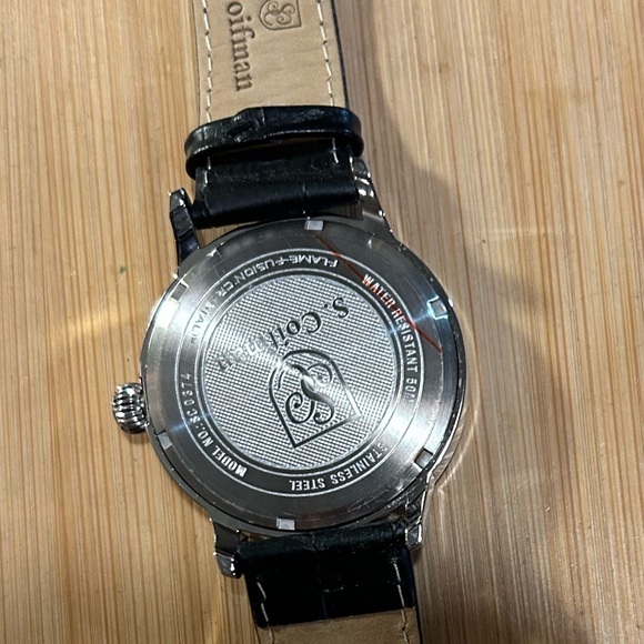 S Coifman Watch With 44mm Ceam Face & Black Leather Band - Picture 8 of 9